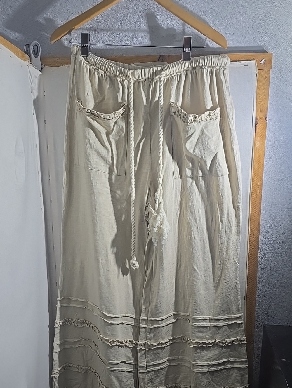 Neutral Cream Bohemian Maxi Skirt